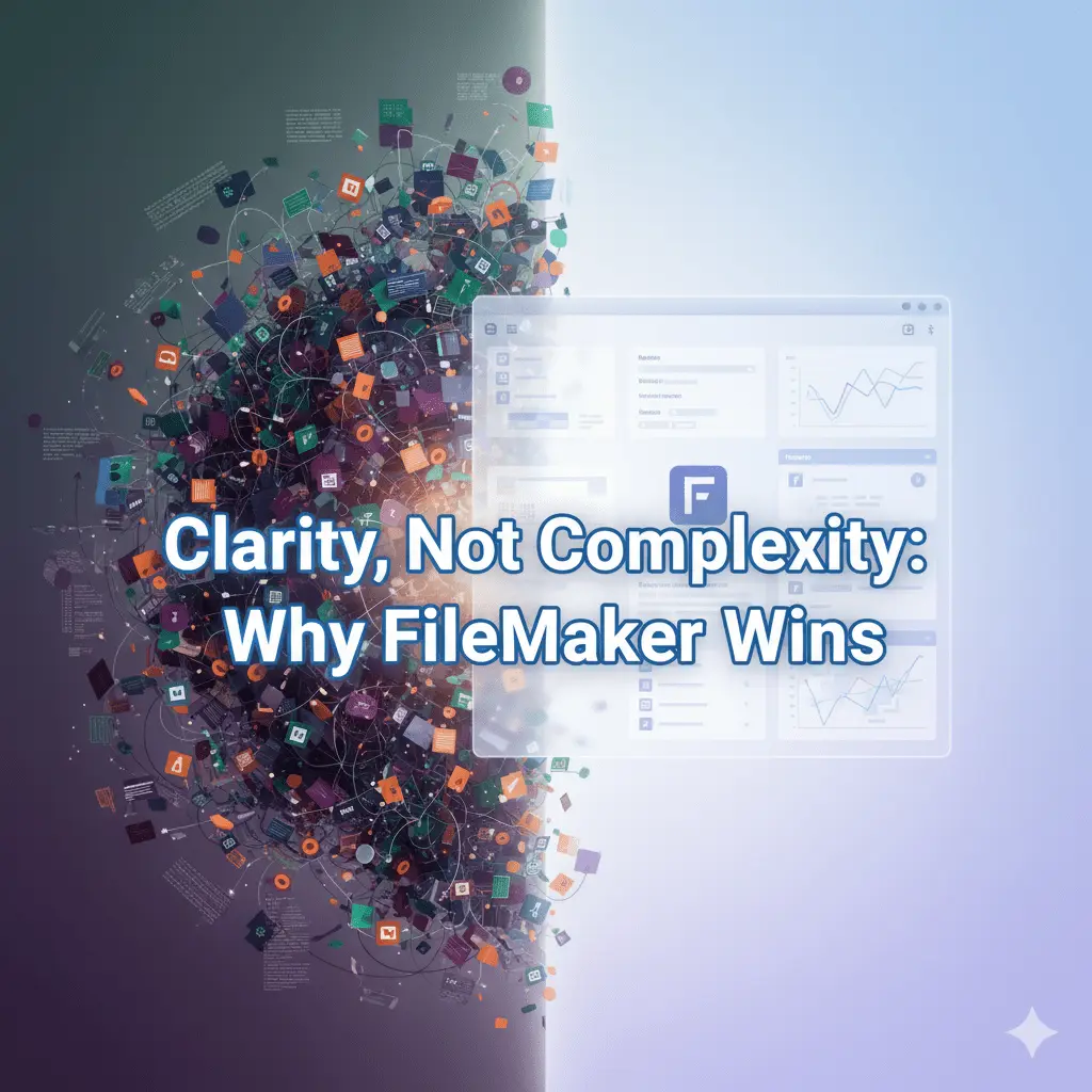 Illustration for “Clarity, Not Complexity: Why FileMaker Wins in a World Overloaded with Software”