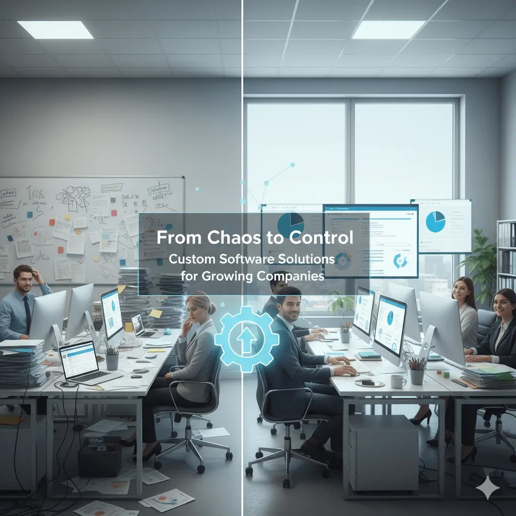 Illustration for “From Chaos to Control: Custom Software Solutions for Growing Companies”