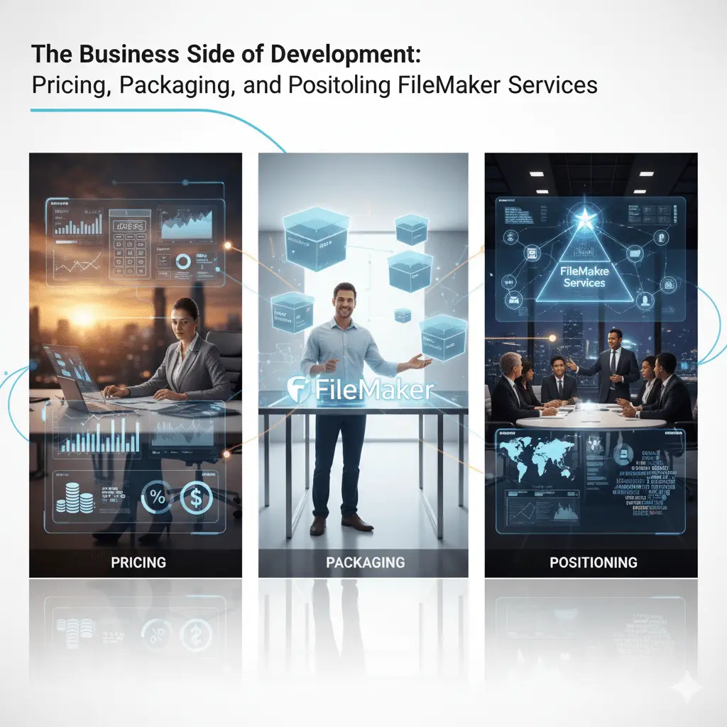 Illustration for “The Business Side of Development: Pricing, Packaging, and Positioning FileMaker Services”