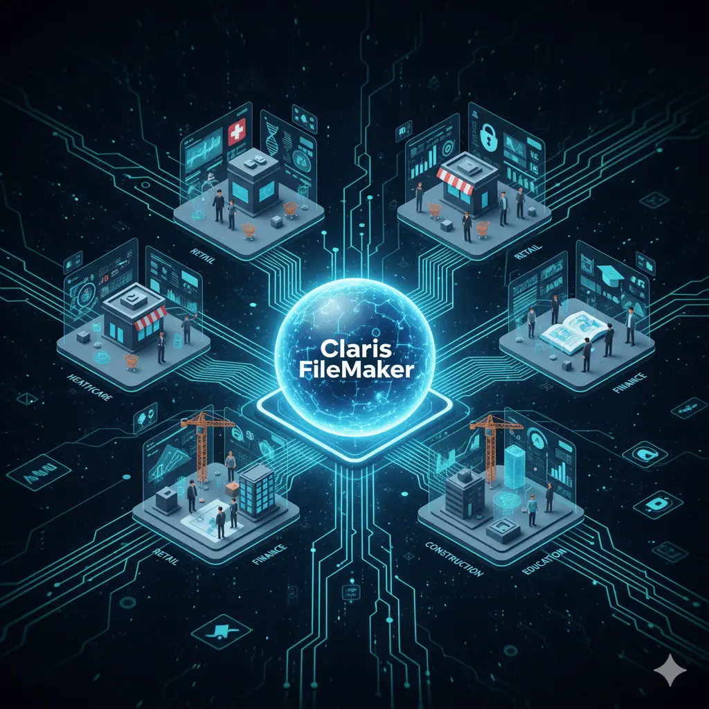 Illustration for “Beyond Databases: How Claris FileMaker Builds Intelligent Business Ecosystems”
