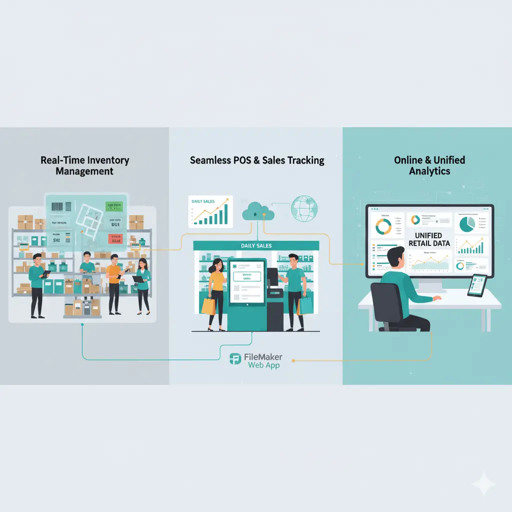 Illustration for “FileMaker Web Apps for Retail: Real-Time Inventory and Sales Tracking Online”