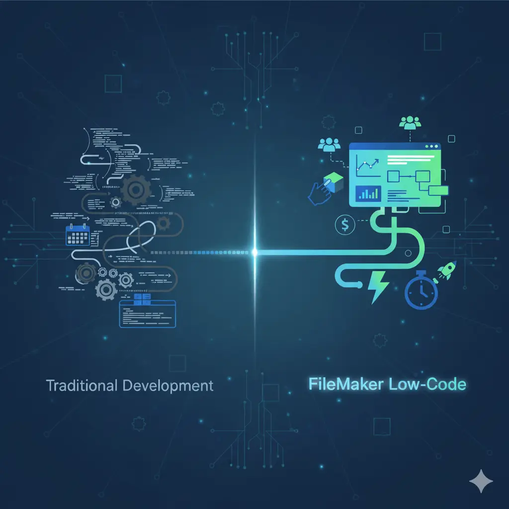 Illustration for “FileMaker vs. Traditional Development: Which One Fits Your Business?”